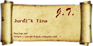 Jurák Tina névjegykártya